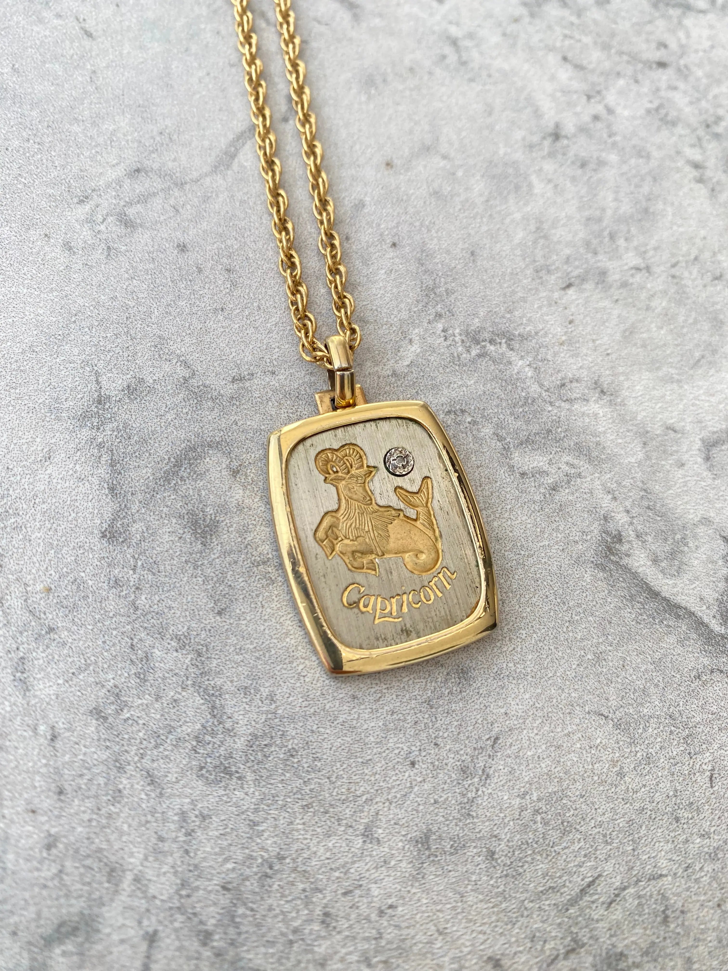 Vintage capricorn necklace on sale