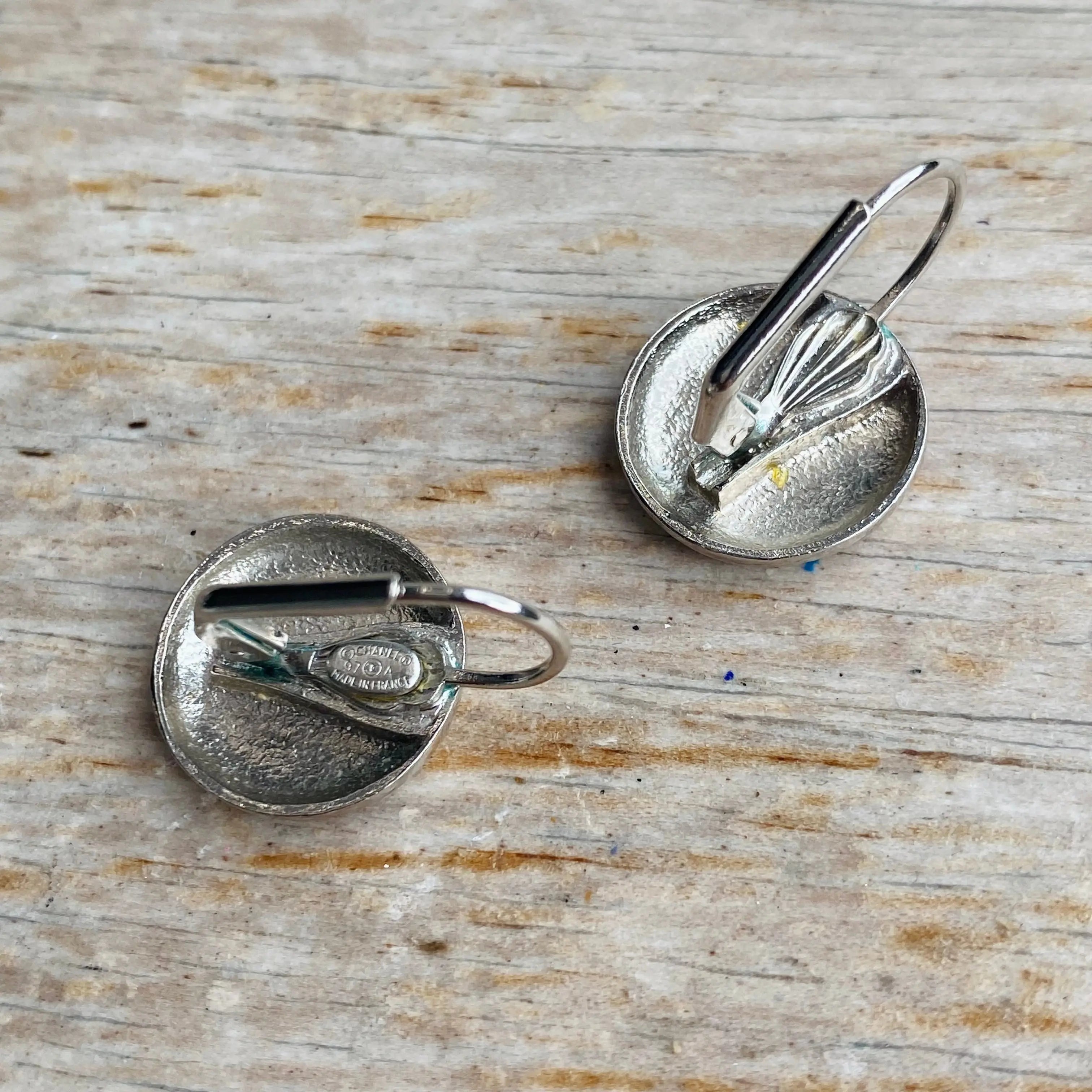 Chanel CC Button Earrings | AW97 | 1997 Vintage | Silver Plated