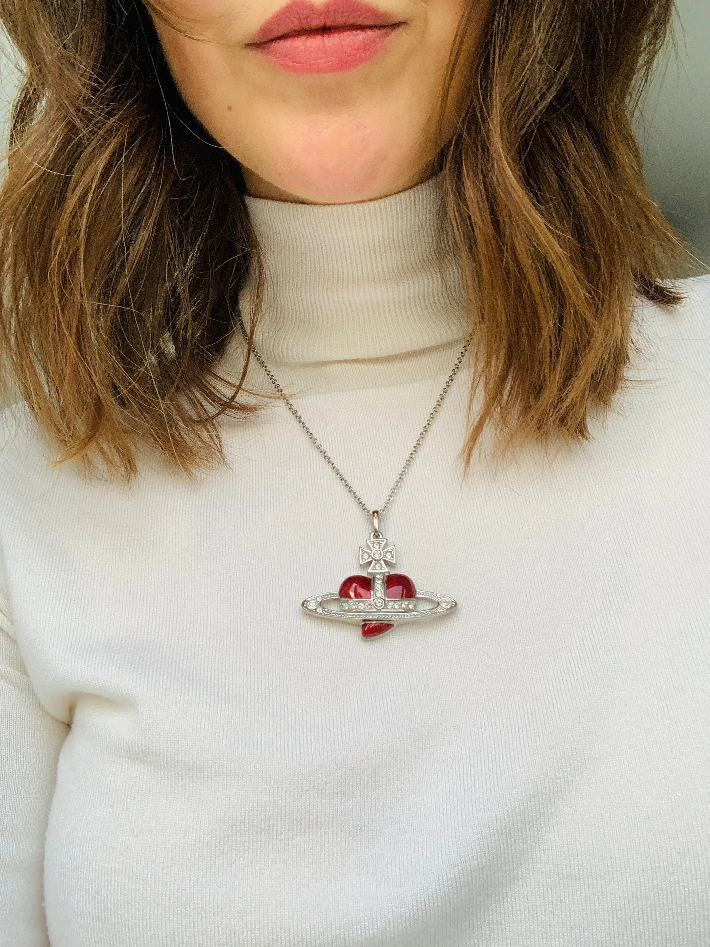 Vivienne westwood red heart necklace new arrivals