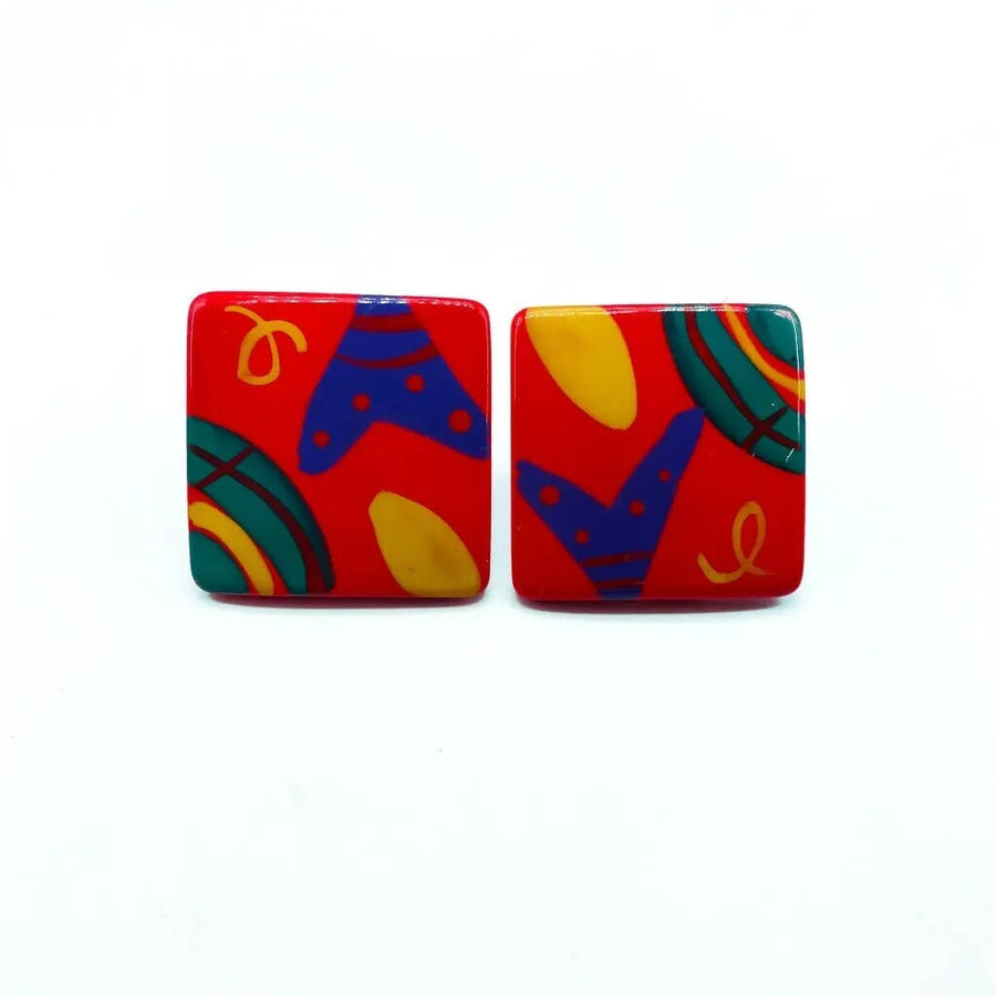 1980s Vintage Earrings Earrings Jagged Metal 