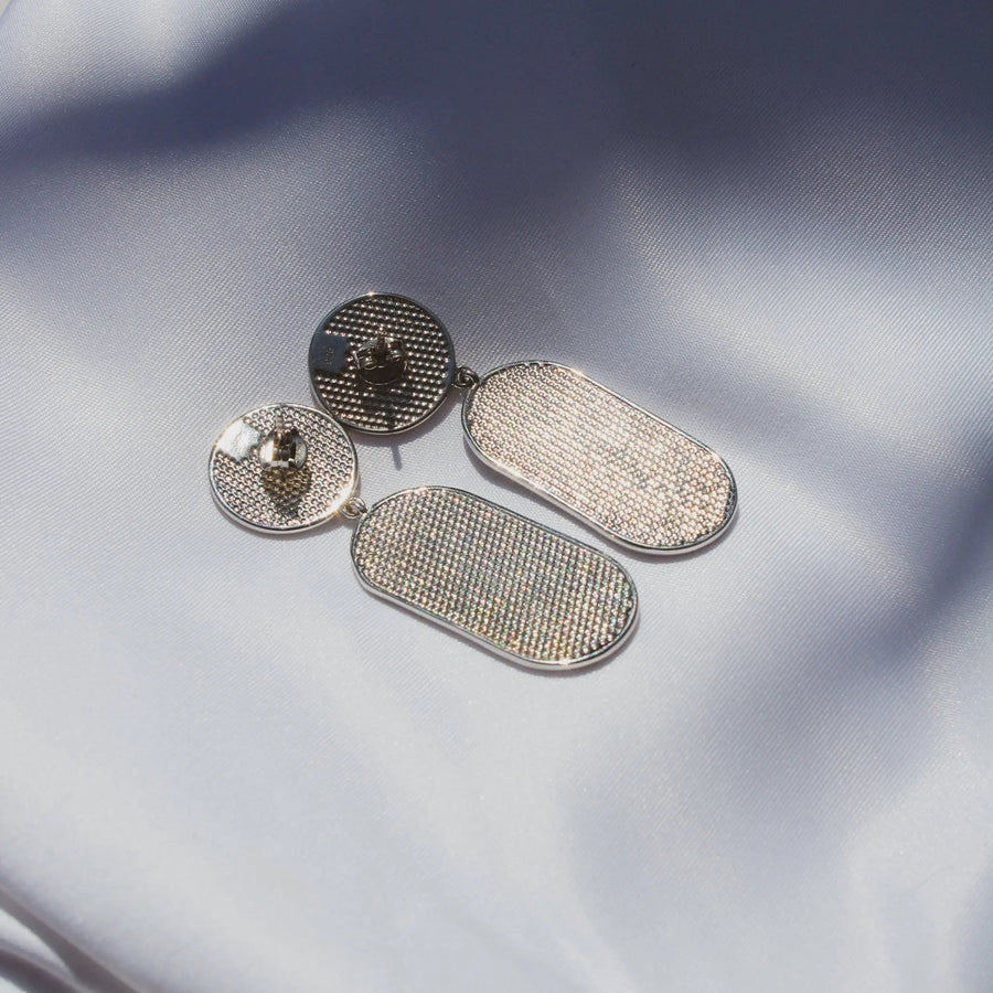 1980s Vintage Modernist Earrings for pierced ears  - Sterling Silver - Jagged Metal