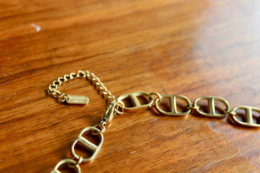 1990s Chain Link Necklace - Jagged Metal