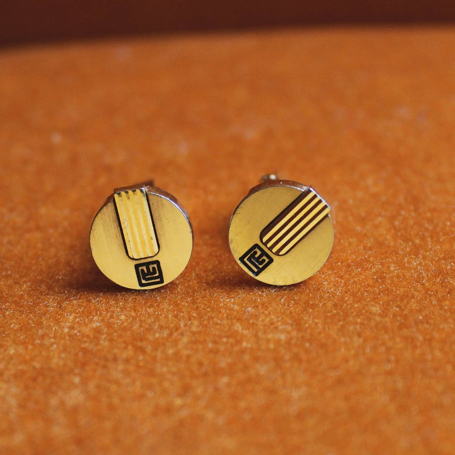 Balmain Vintage Cufflinks, 1970s - Jagged Metal