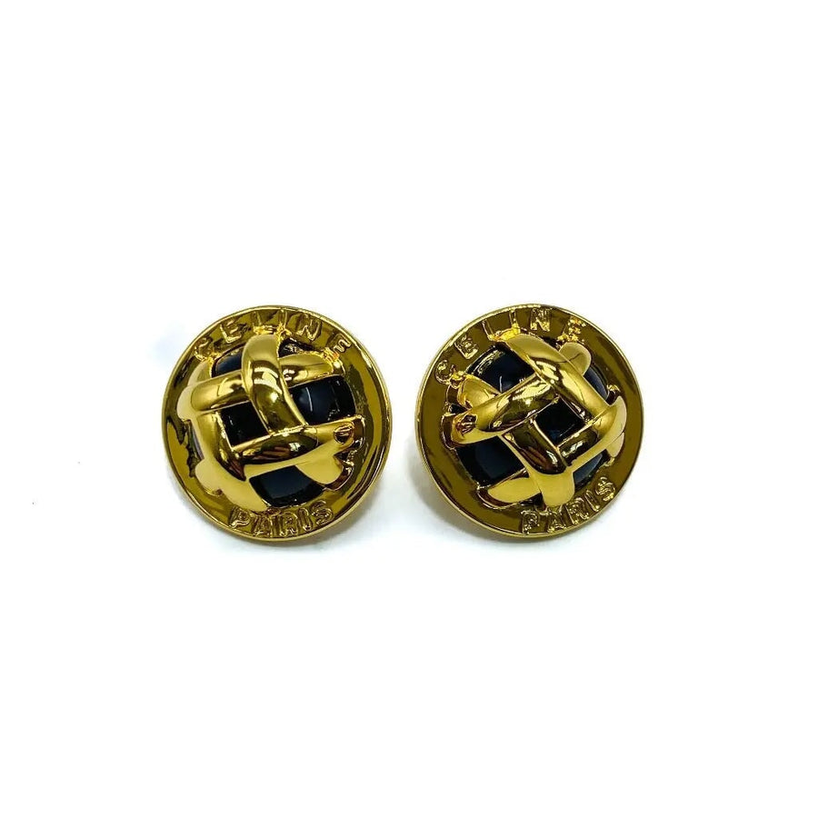Celine Gold Plated Earrings for Pierced Ears Earrings Jagged Metal 