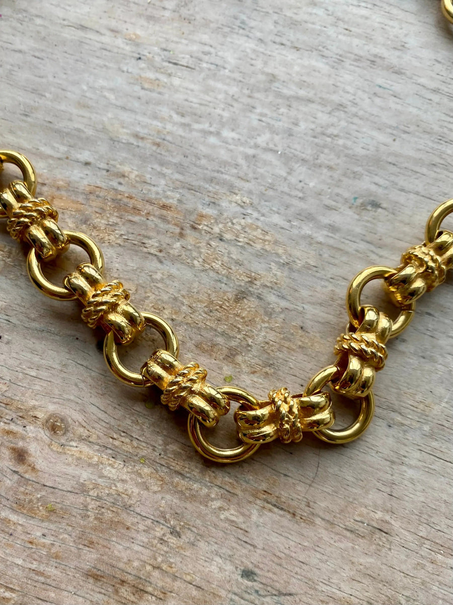 Celine Vintage 90s Necklace Jagged Metal 