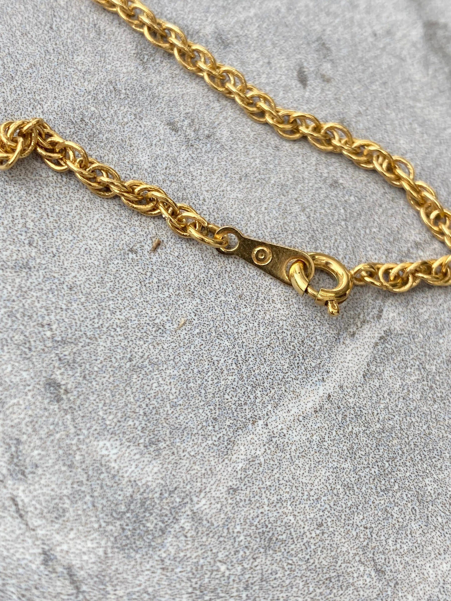 1970s Vintage Pierre Cardin Capricorn Zodiac Necklace Necklace Jagged Metal 
