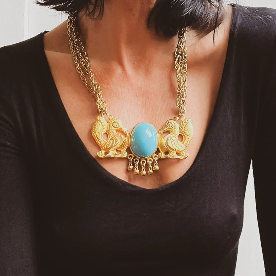 Donald Stannard Vintage 1980s Necklace - Dynasty Era Necklaces Jagged Metal 