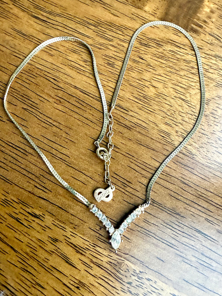 Christian Dior vintage 1980s necklace Jagged Metal 