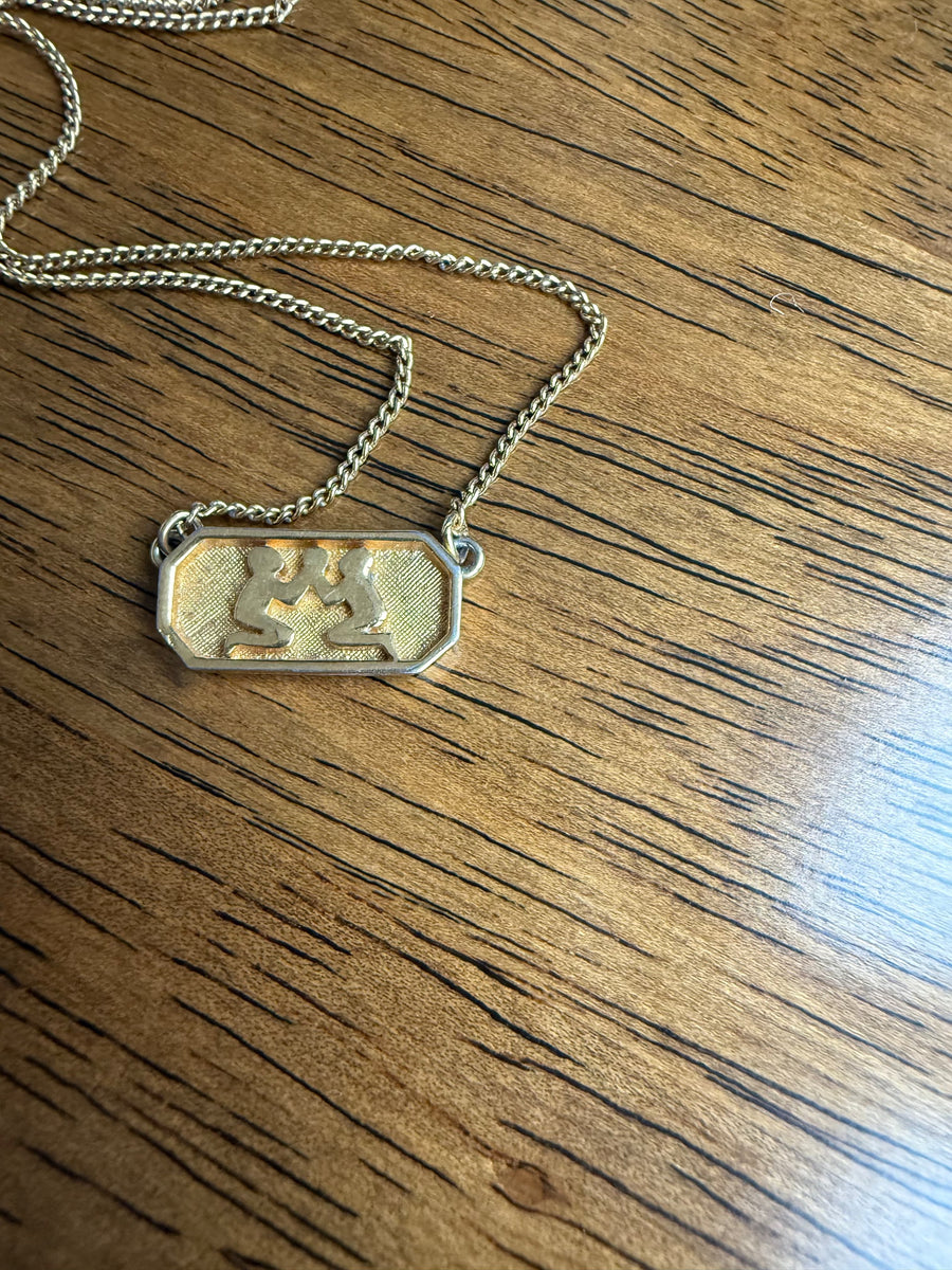 Vintage Gemini necklace Trifari 1970s Jagged Metal 