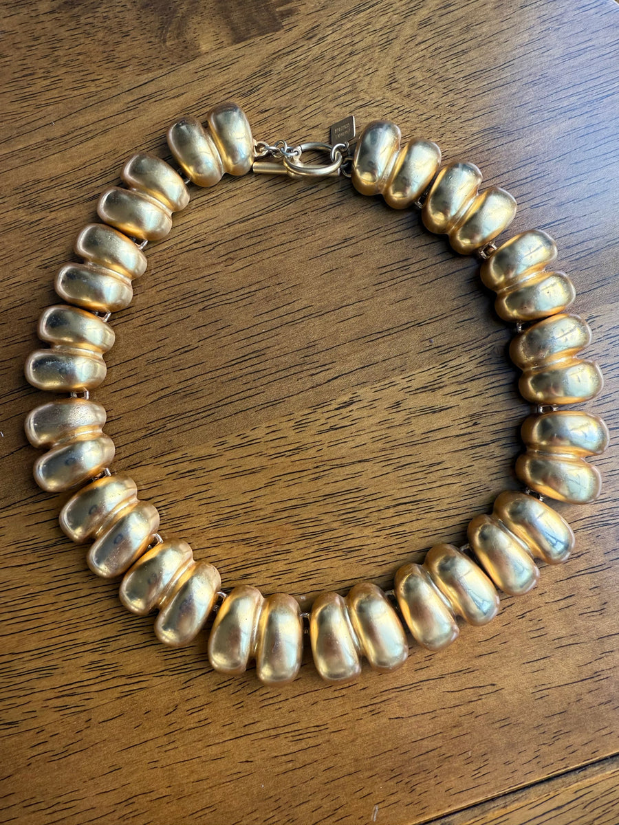 Anne Klein Statement Vintage Necklace 1990s Necklace Jagged Metal 