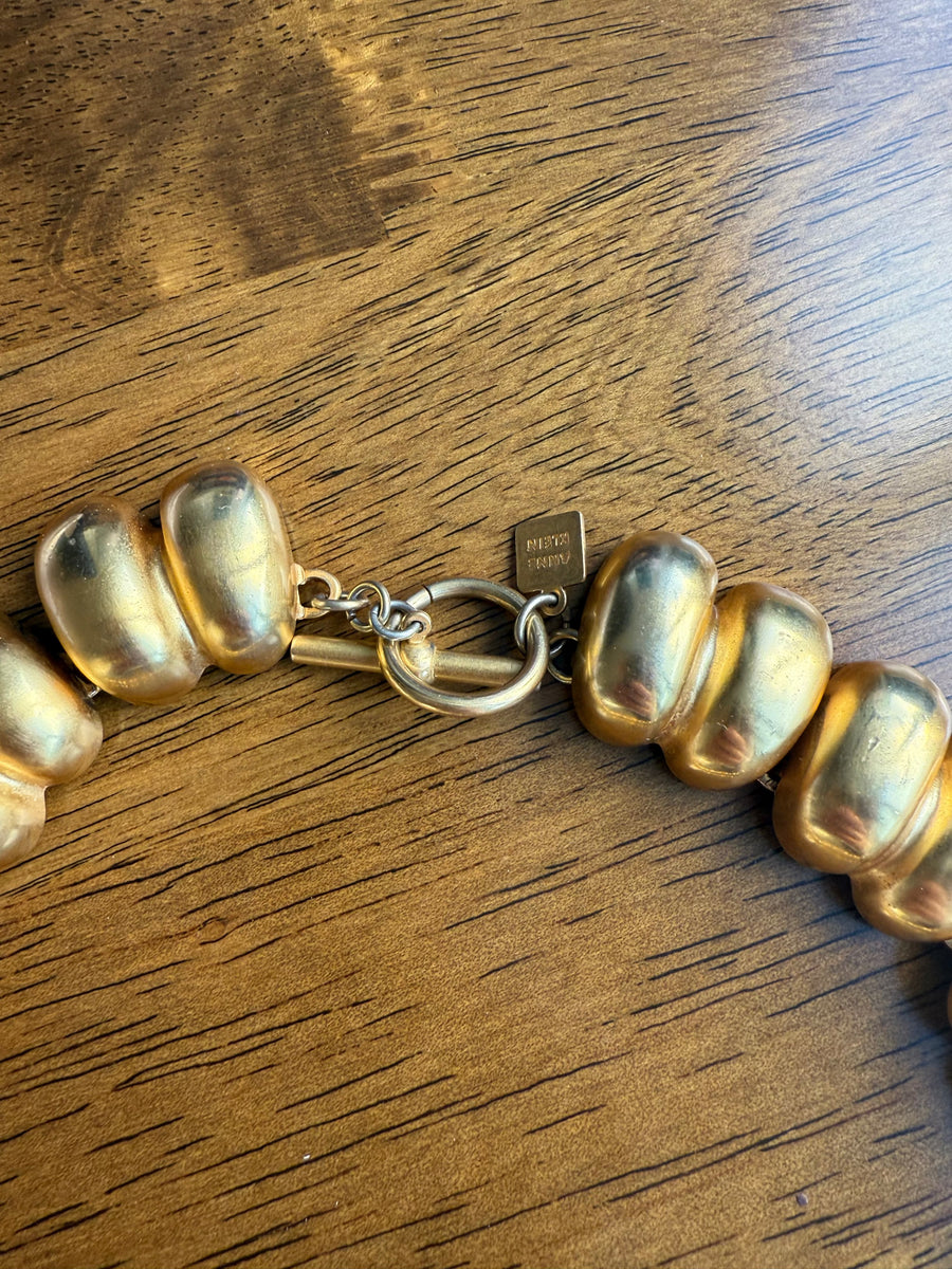 Anne Klein Statement Vintage Necklace 1990s Necklace Jagged Metal 