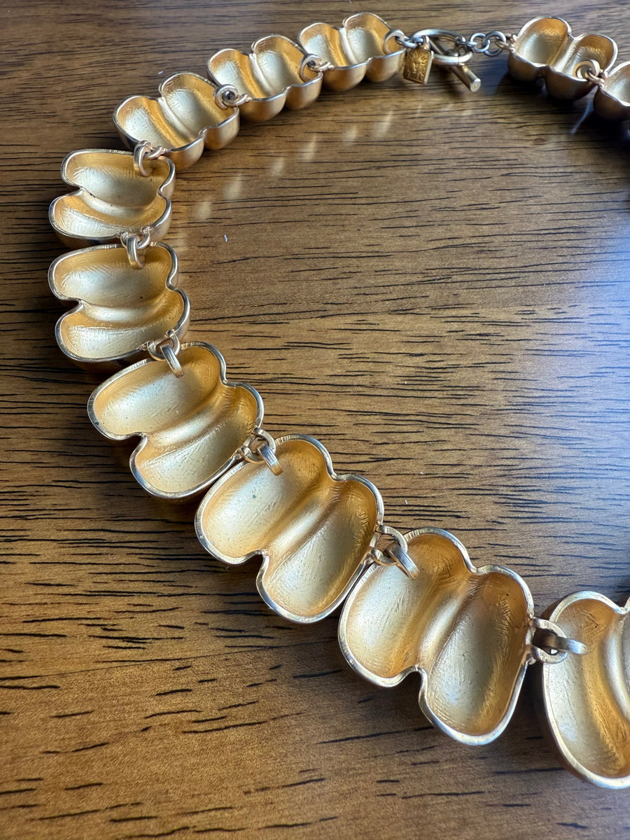 Anne Klein Statement Vintage Necklace 1990s Necklace Jagged Metal 