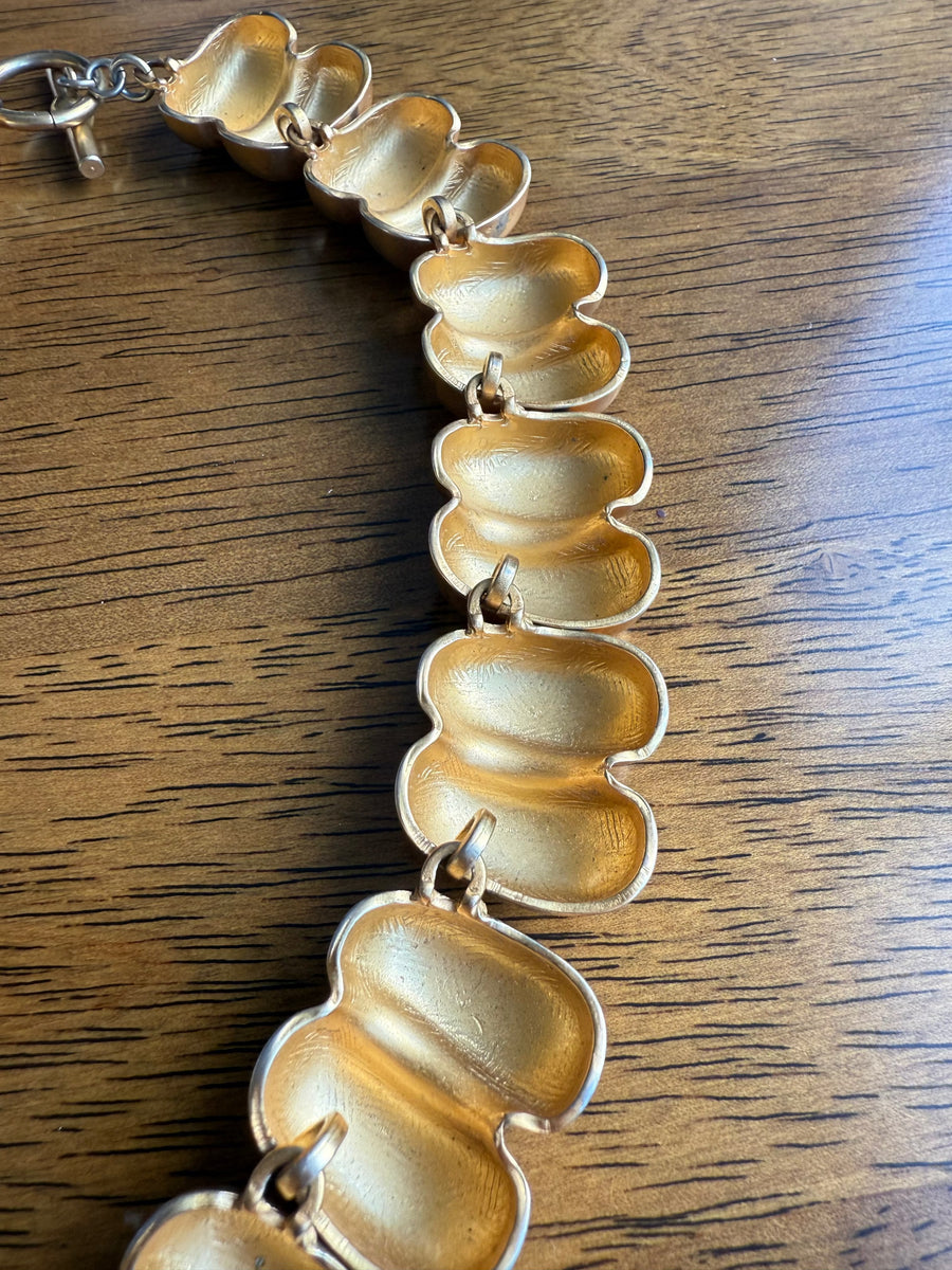 Anne Klein Statement Vintage Necklace 1990s Necklace Jagged Metal 