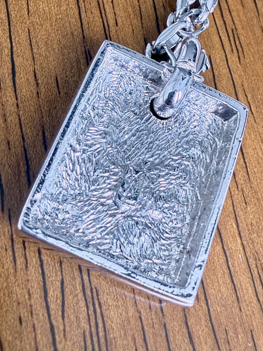 Vintage YSL Necklace 1990s Yves Saint Laurent Silver Plated