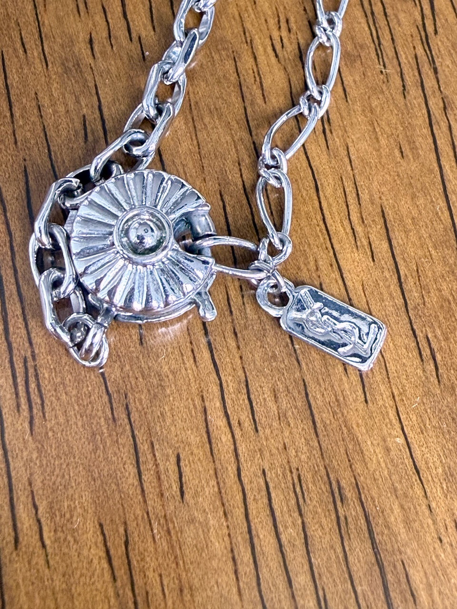 Vintage YSL Necklace 1990s Yves Saint Laurent Silver Plated