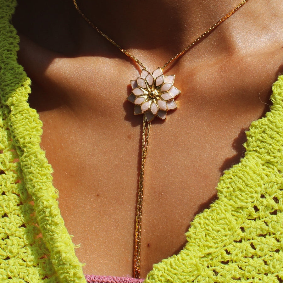 Vintage 1970s Lariat Necklace - 18 Carat Gold Plated Vintage Deadstock Necklace Jagged Metal 