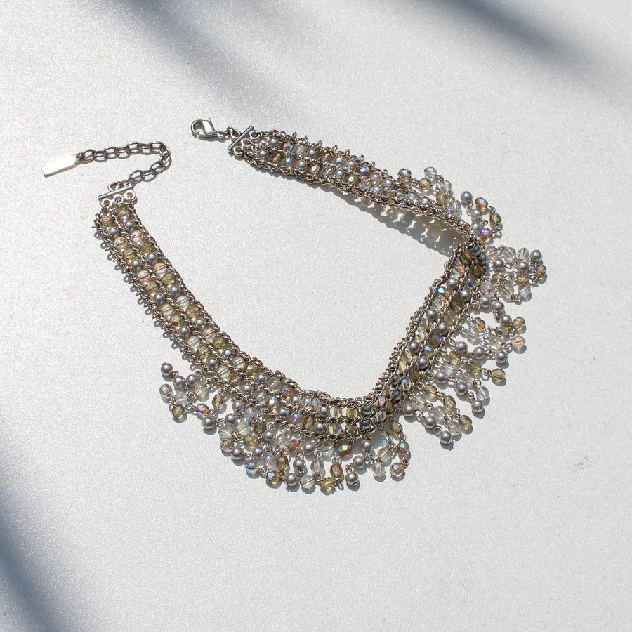 Vintage Napier Collar Necklace 1980s - Jagged Metal Vintage Designer Jewellery