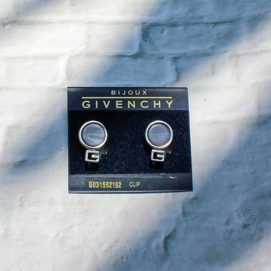 Vintage Givenchy Earrings 1980s Silver Plated Earrings Jagged Metal 