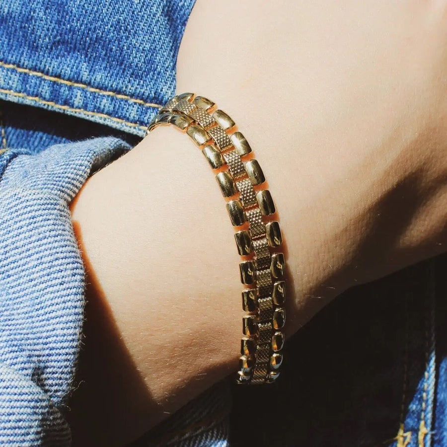Monet Vintage 1980s Bracelet Bracelets Jagged Metal 