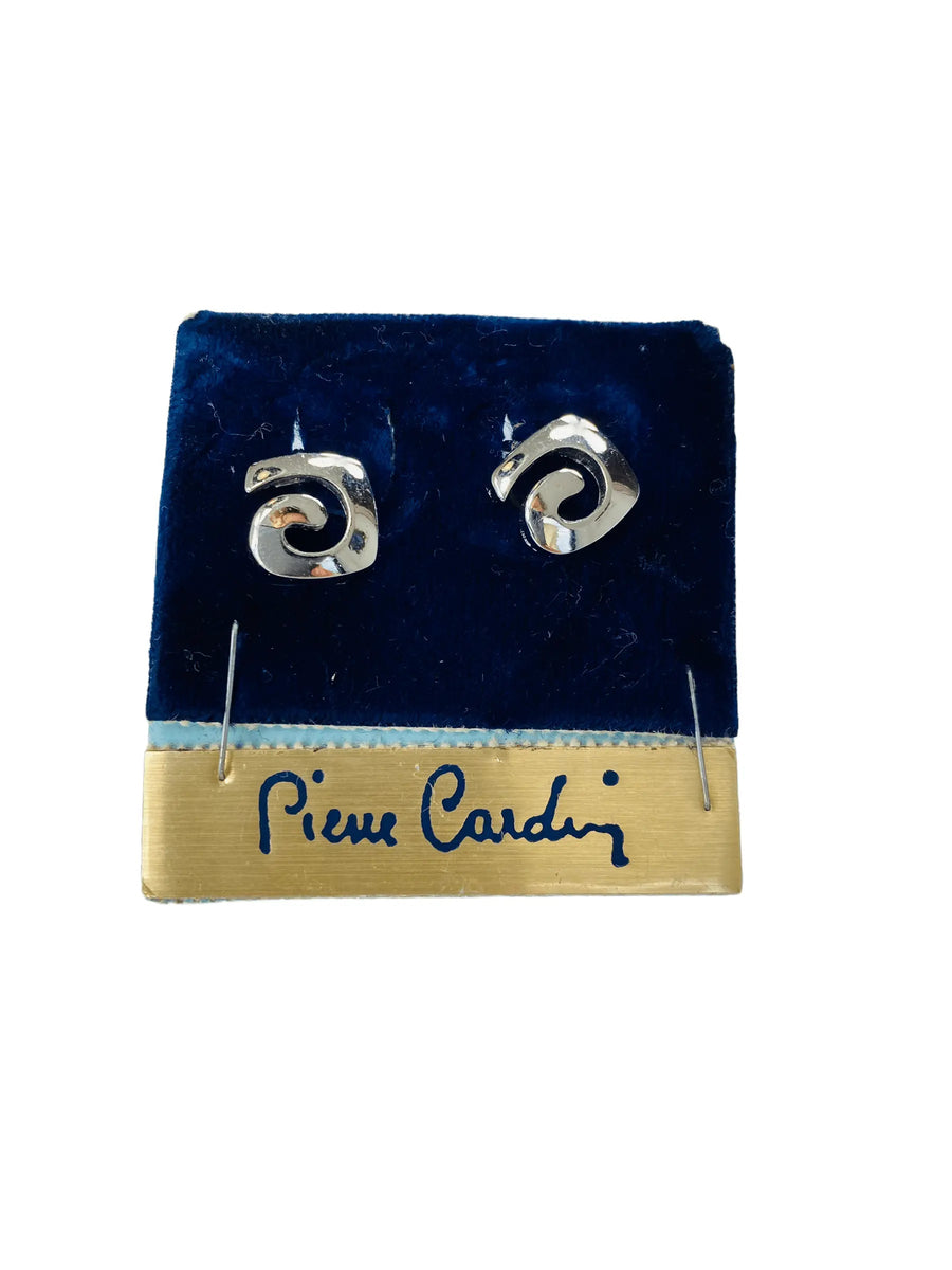 Pierre Cardin Vintage Earrings 1980s Clip on - Jagged Metal