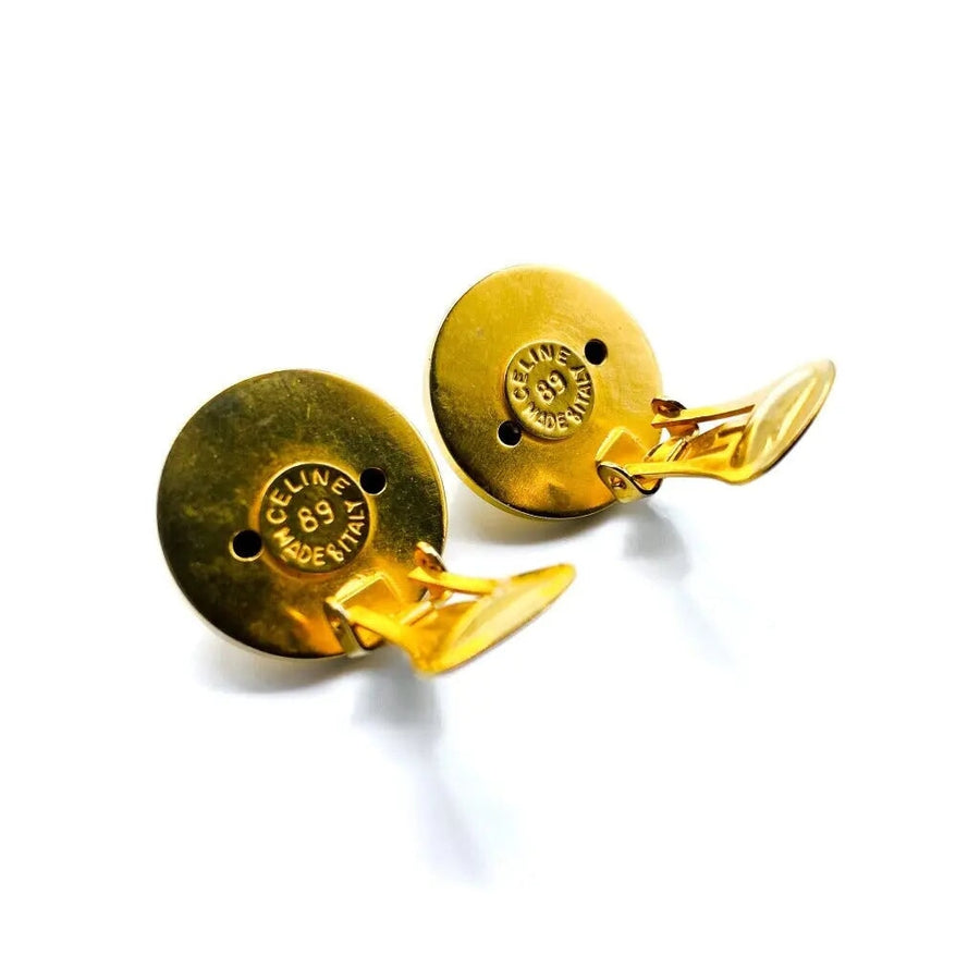 RESERVED Vintage Celine Earrings 1980s - 1989 Collection Earrings Jagged Metal 