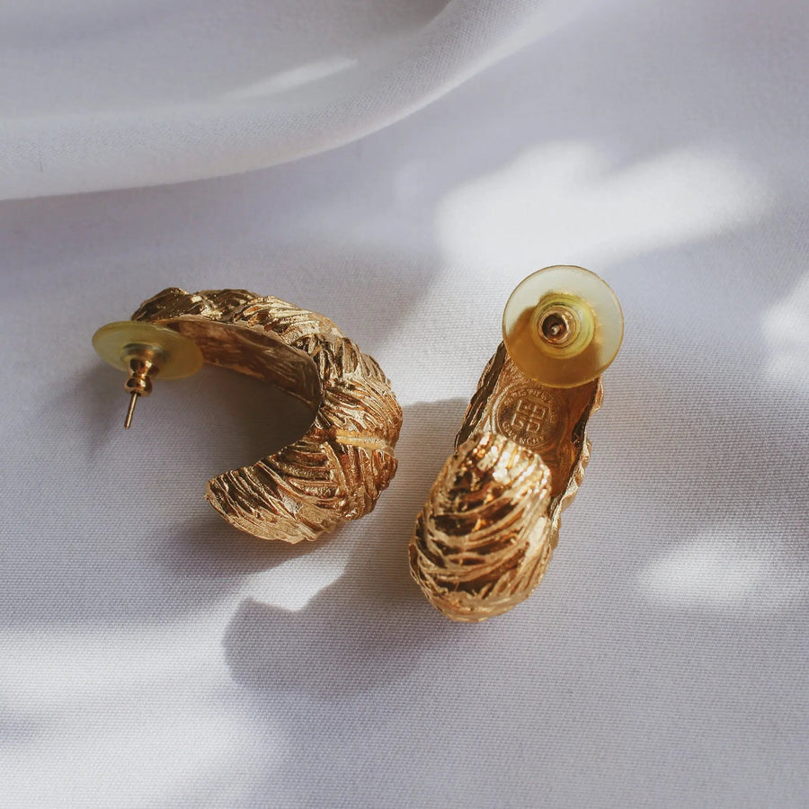 RESERVED Vintage Givenchy Earrings 1980s for Pierced Ears Earrings Jagged Metal 