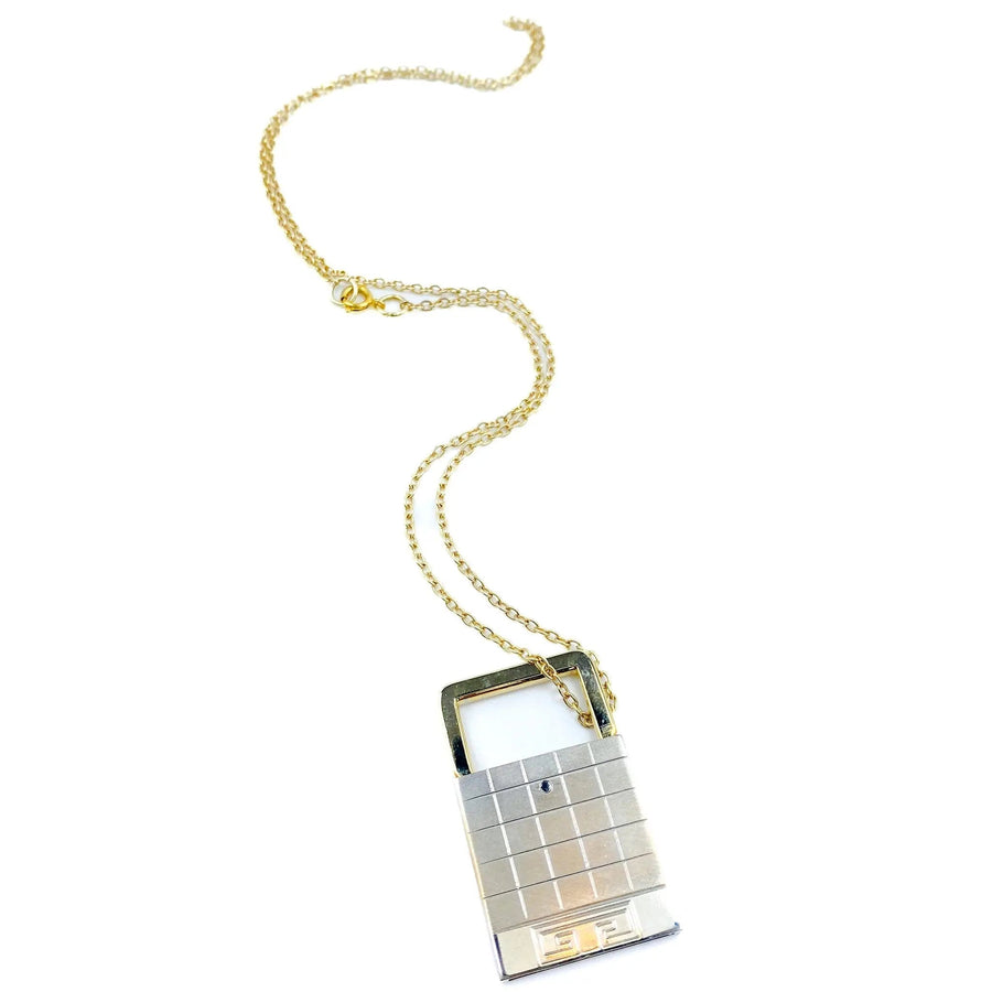 Re-engineered Givenchy Keyring Necklace 1980s keyring Jagged Metal 