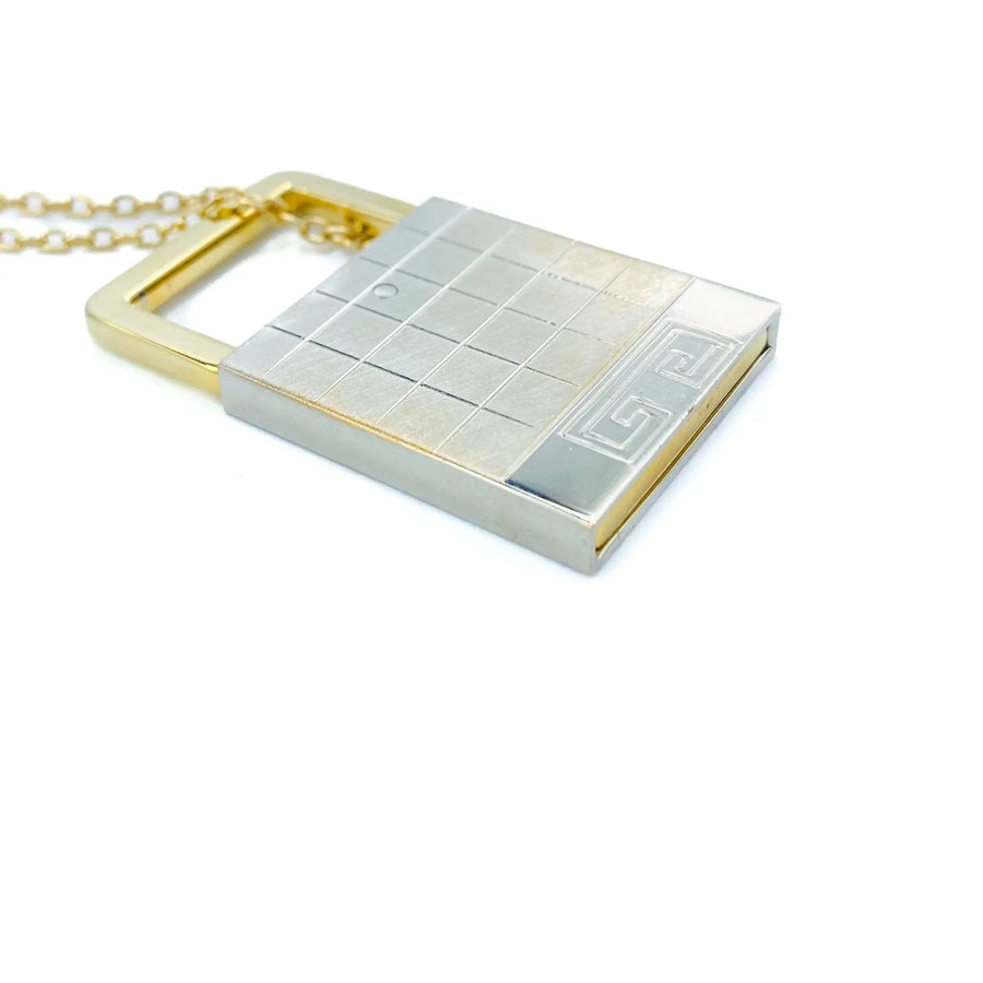 Re-engineered Givenchy Keyring Necklace 1980s keyring Jagged Metal 