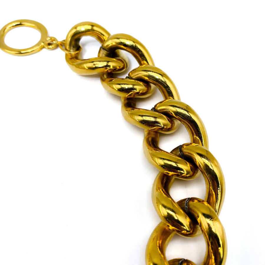 Rita Frascione 1980s Vintage Chunky Chain Necklace Necklace Jagged Metal 