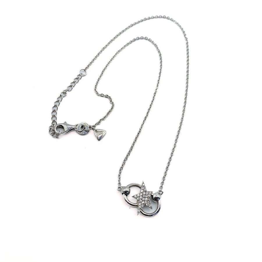 Thierry Mugler Sterling Silver Necklace Necklace Jagged Metal 