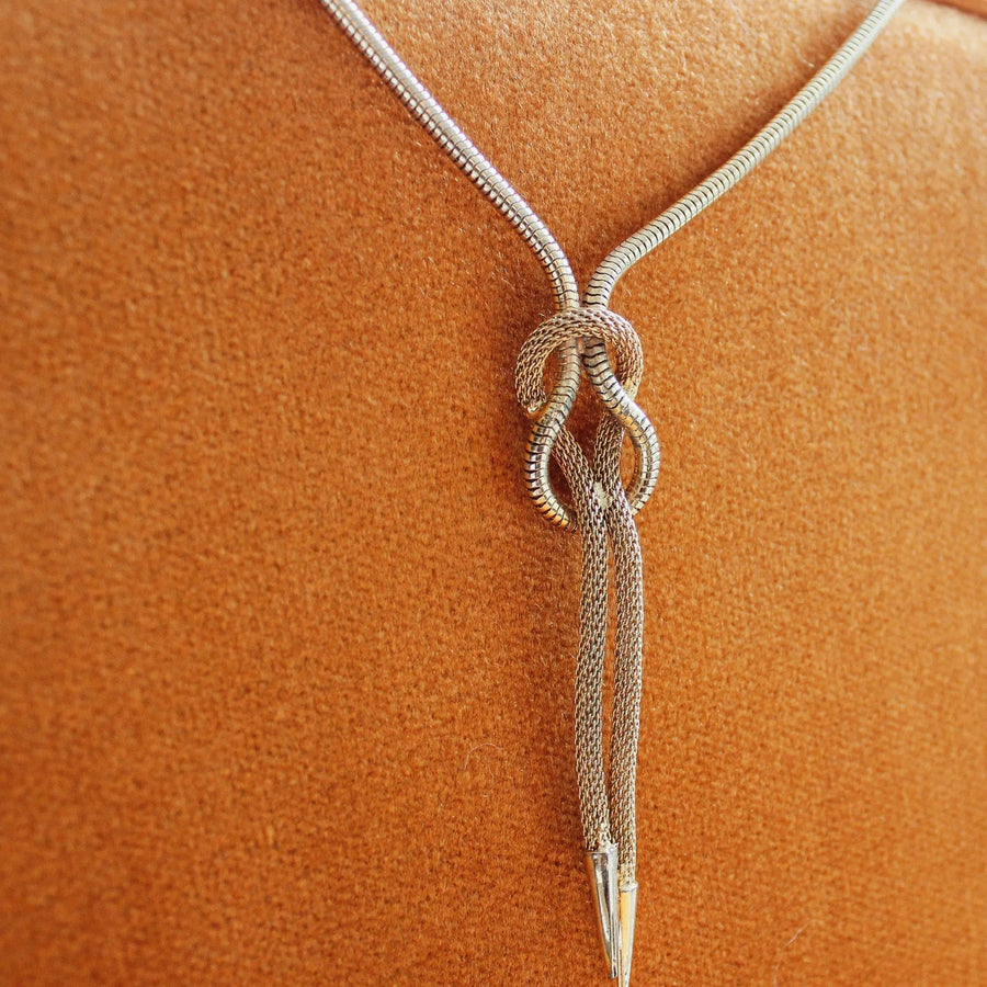 Vintage 1970s Lariat Necklace Necklaces Jagged Metal 