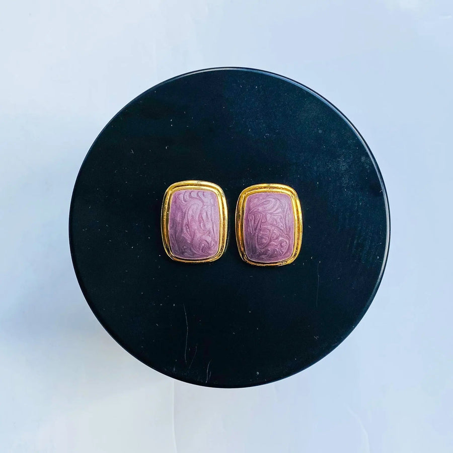 Vintage 1980s Earrings Clip On Earrings Jagged Metal 
