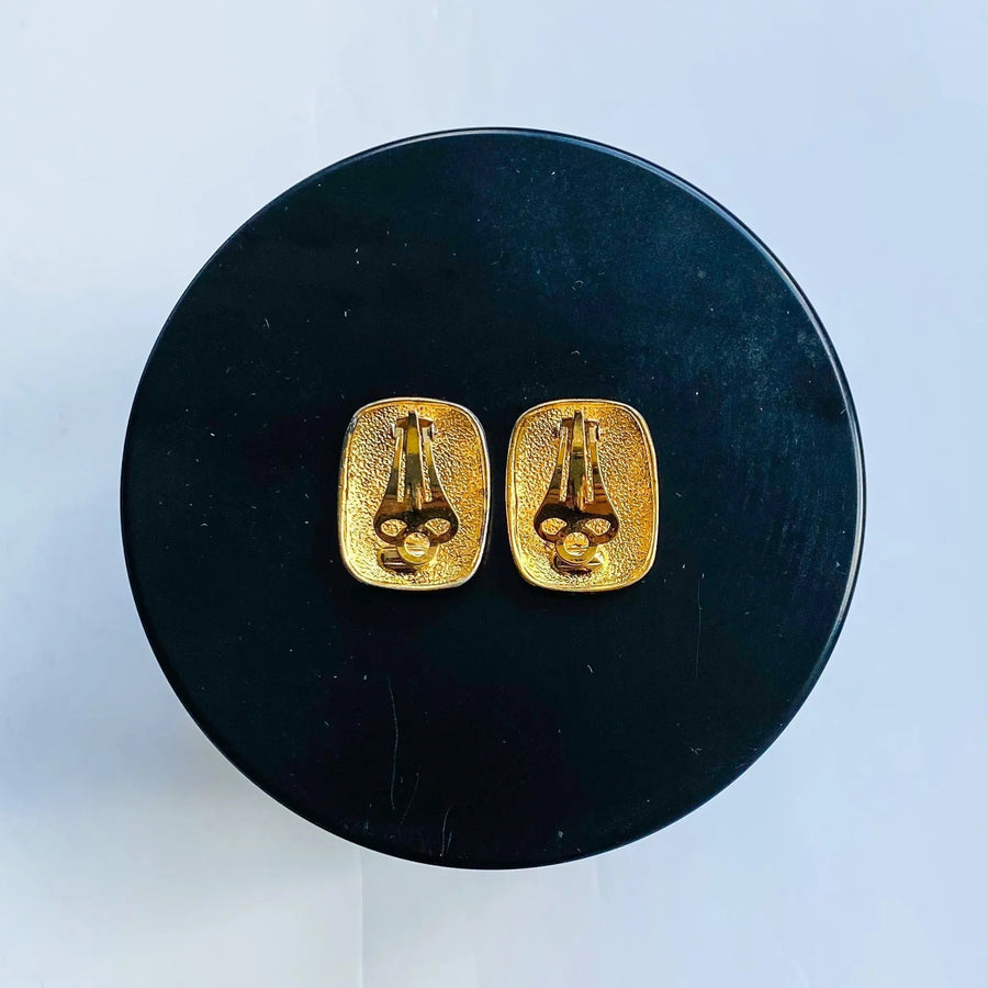 Vintage 1980s Earrings Clip On Earrings Jagged Metal 