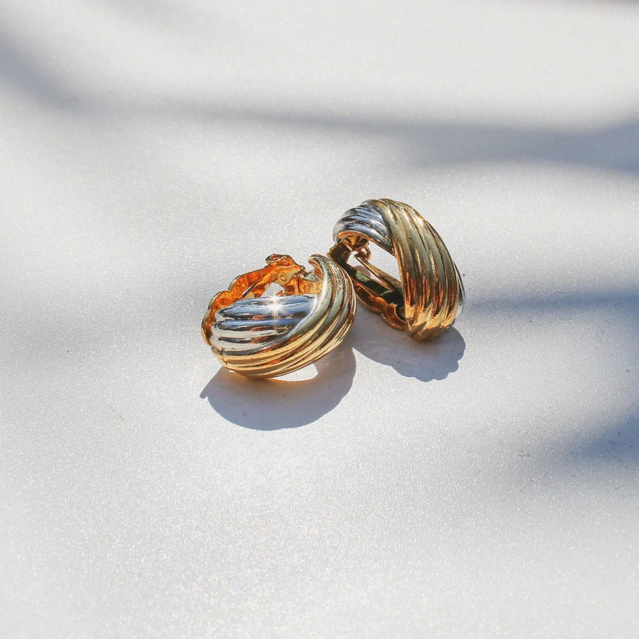 Vintage 1980s Earrings - Vintage Deadstock Earrings Jagged Metal 