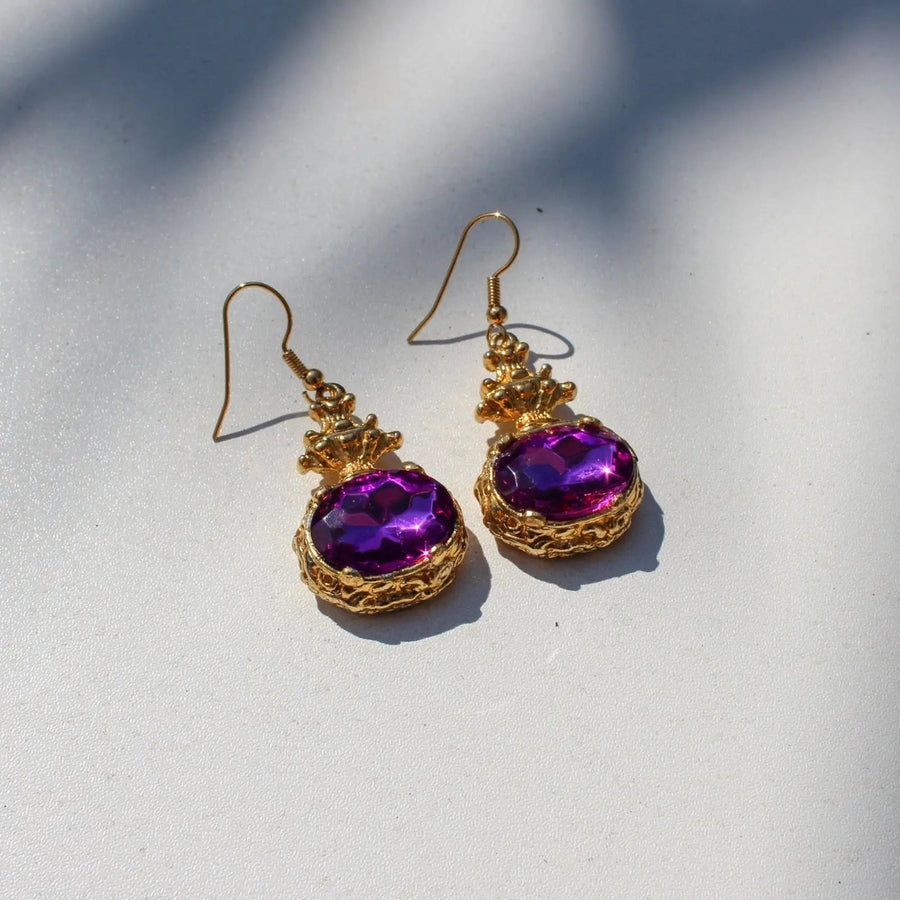 Vintage 1980s Earrings - Vintage Deadstock Earrings Jagged Metal 