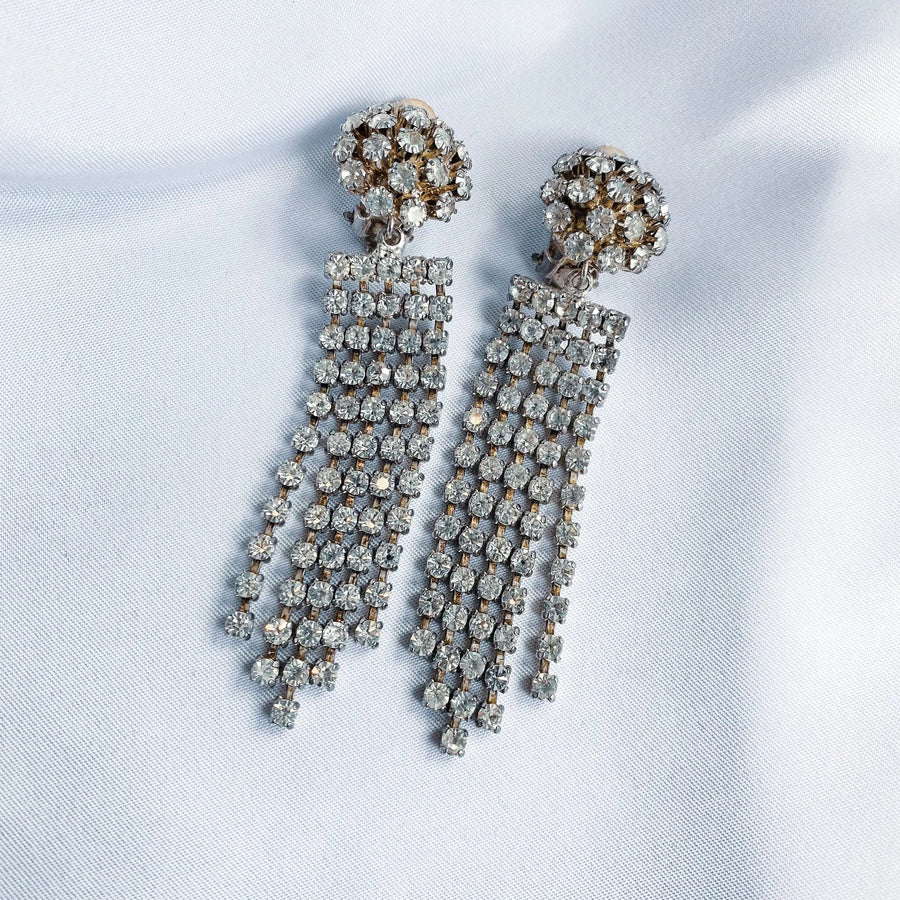 Vintage 1980s Earrings, Silver Plated Earrings Jagged Metal 