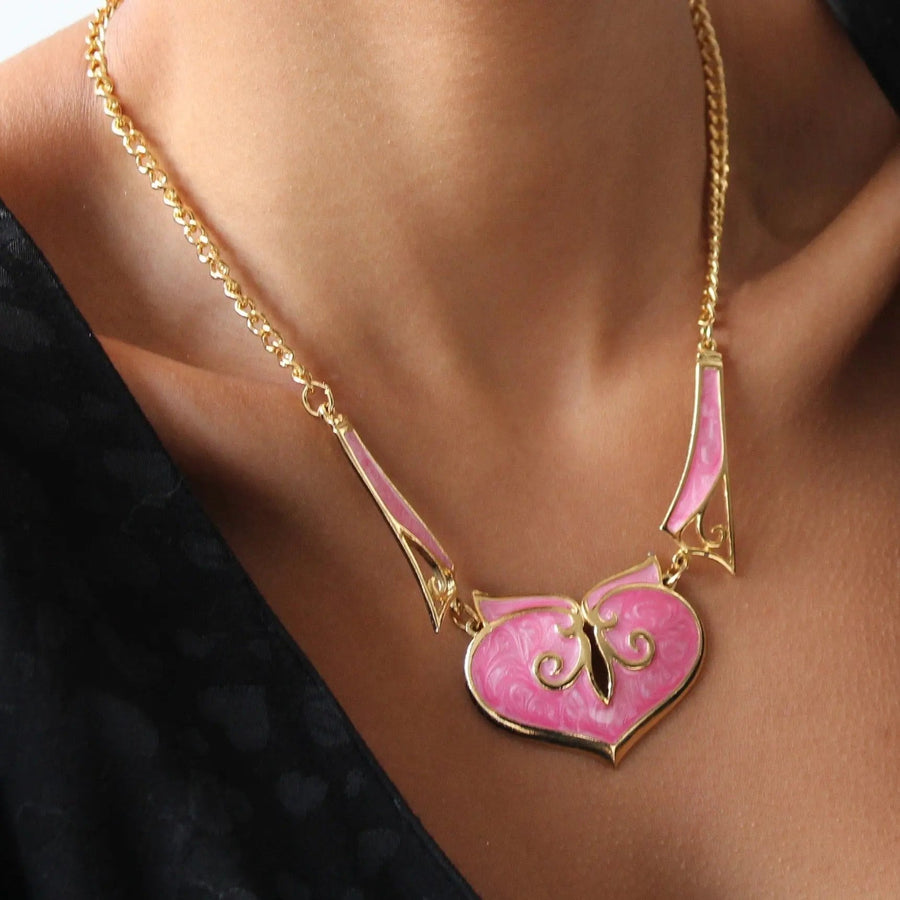 Vintage 1980s Necklace - 18 Carat Gold Plated Vintage Deadstock Necklace Jagged Metal 