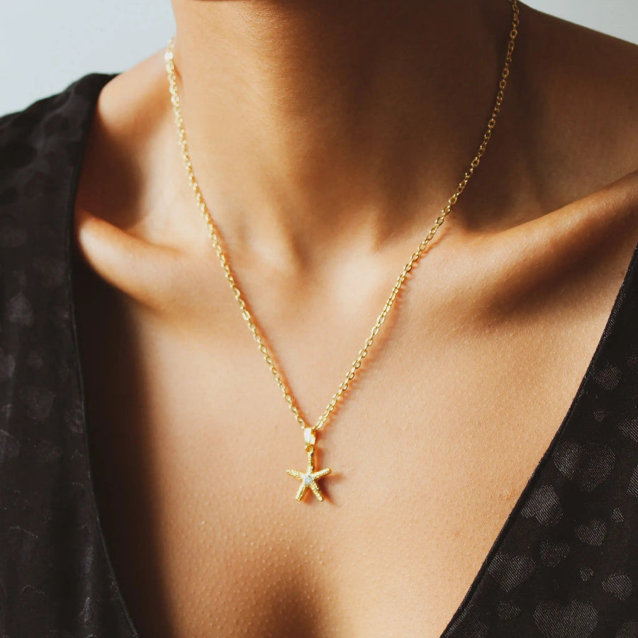 Vintage 1980s Necklace - 18 Carat Gold Plated Vintage Deadstock Necklace Jagged Metal 