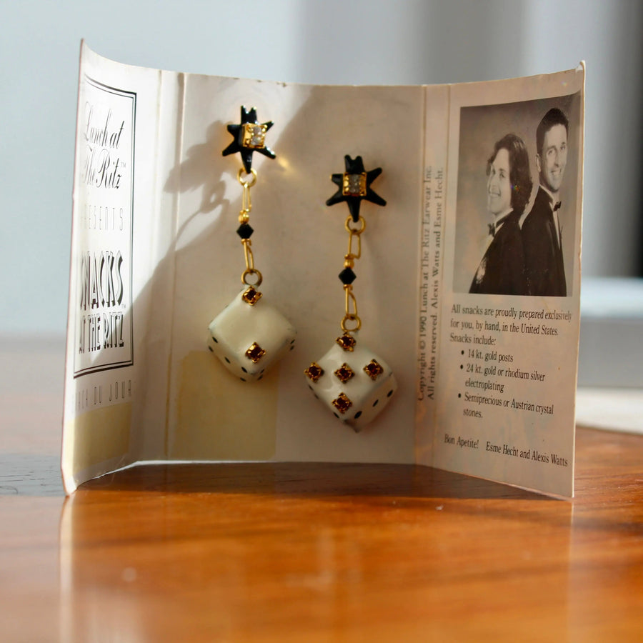Vintage 1990s Earrings, Lunch at the Ritz Earrings Jagged Metal 