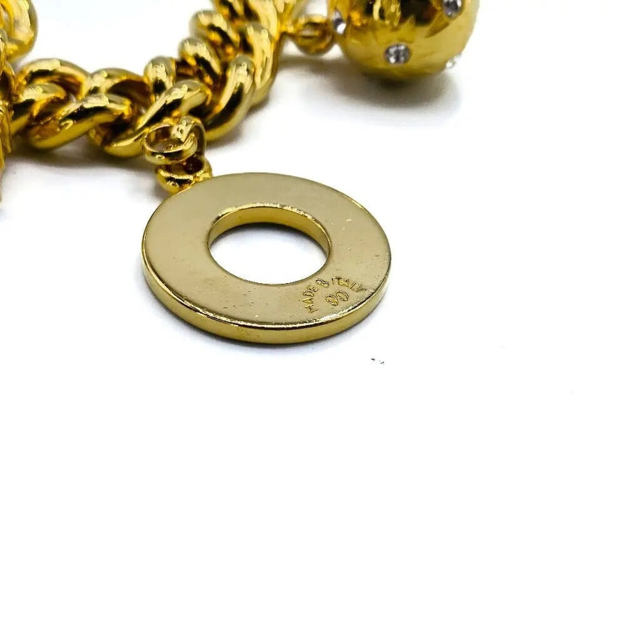 Vintage Celine 1990s Charm Bracelet - 1990 collection Bracelet Jagged Metal 