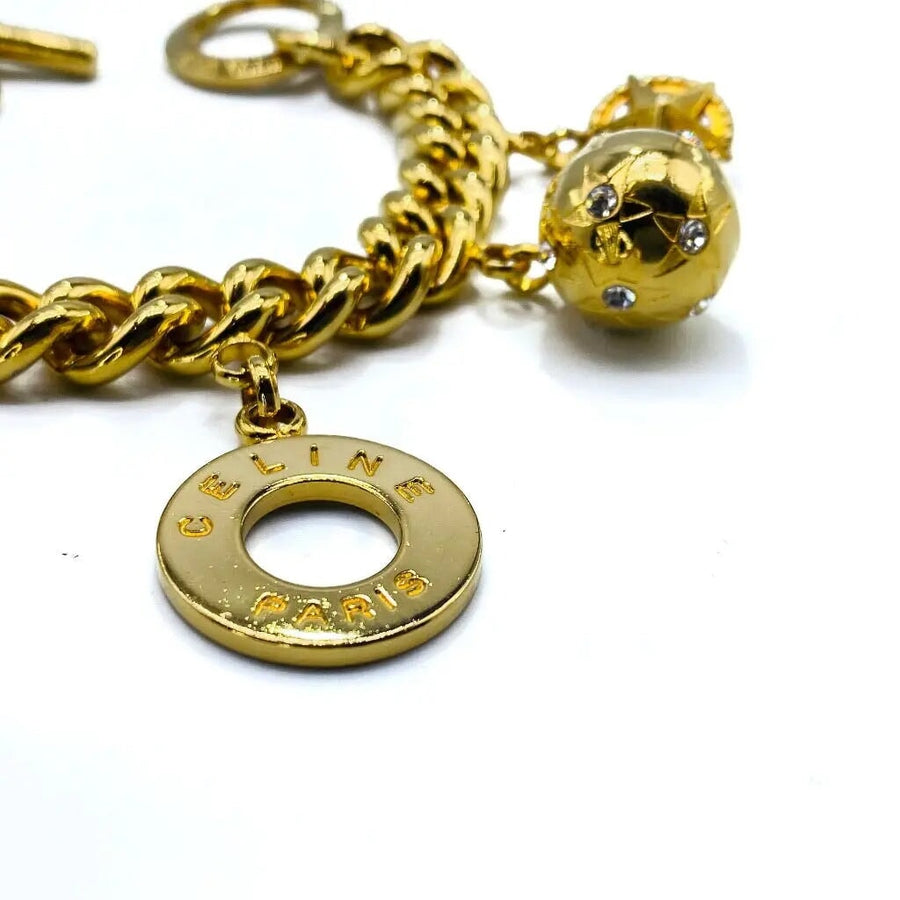 Vintage Celine 1990s Charm Bracelet - 1990 collection Bracelet Jagged Metal 