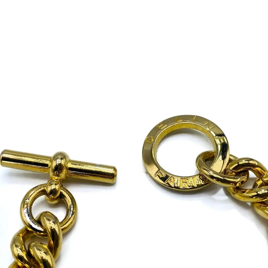 Vintage Celine 1990s Charm Bracelet - 1990 collection Bracelet Jagged Metal 