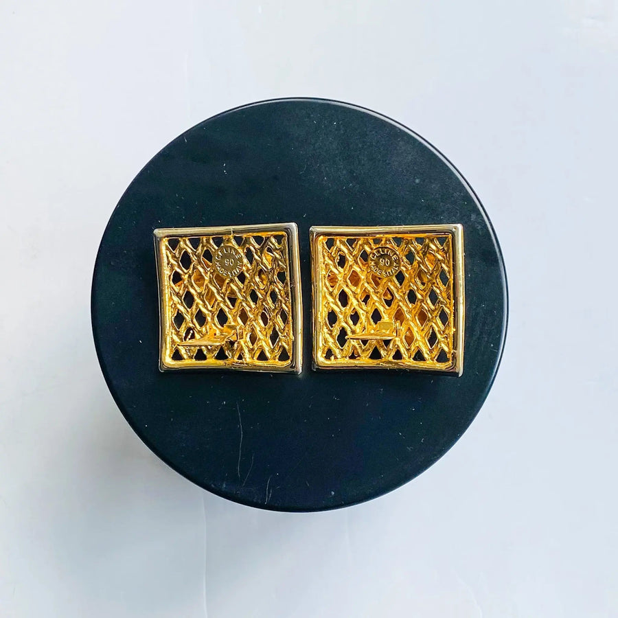 Vintage Celine Earrings 1990s - 1990 Collection earrings Jagged Metal 
