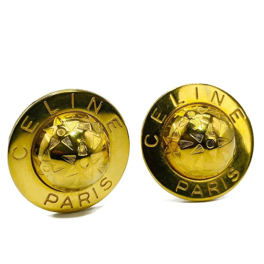 Vintage Celine Earrings 1990s - 1991 Collection Earrings Jagged Metal 