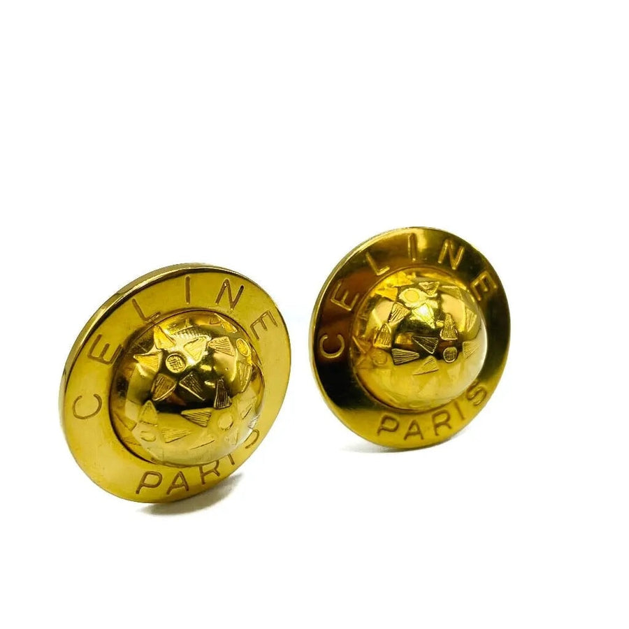 Vintage Celine Earrings 1990s - 1991 Collection Earrings Jagged Metal 