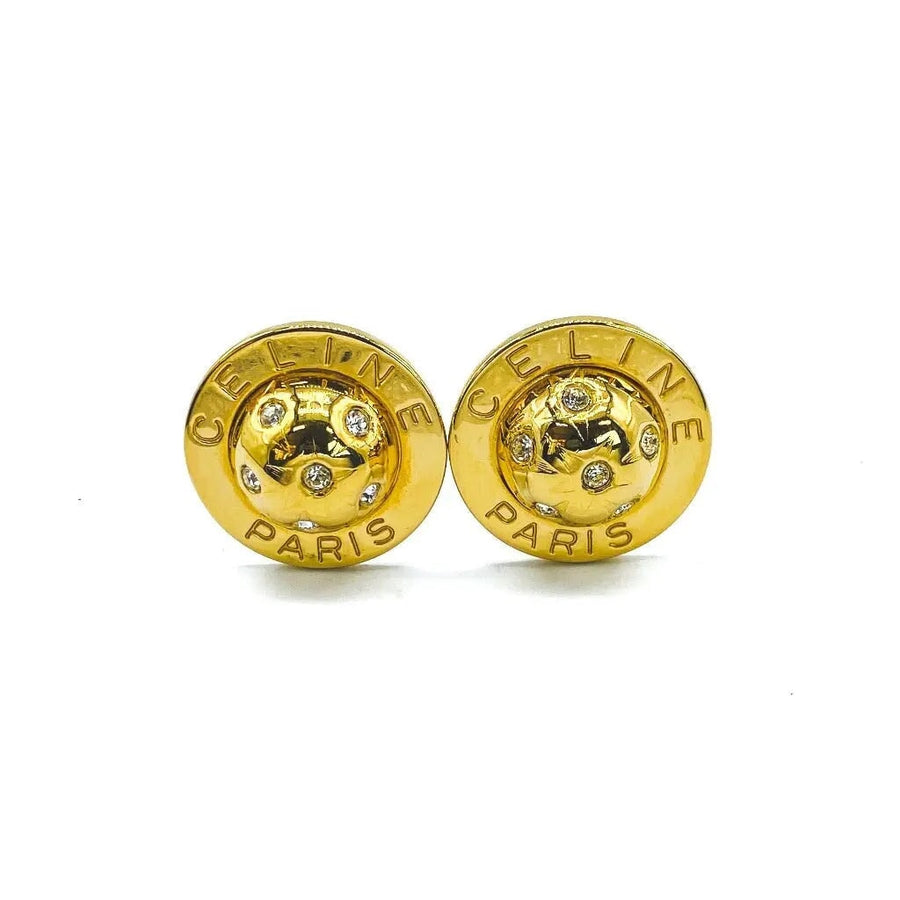 Vintage Celine Earrings 1990s Clip on Earrings Jagged Metal 