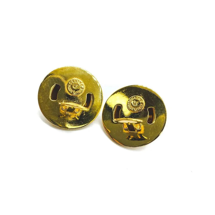 Vintage Celine Earrings 1990s Clip on Earrings Jagged Metal 