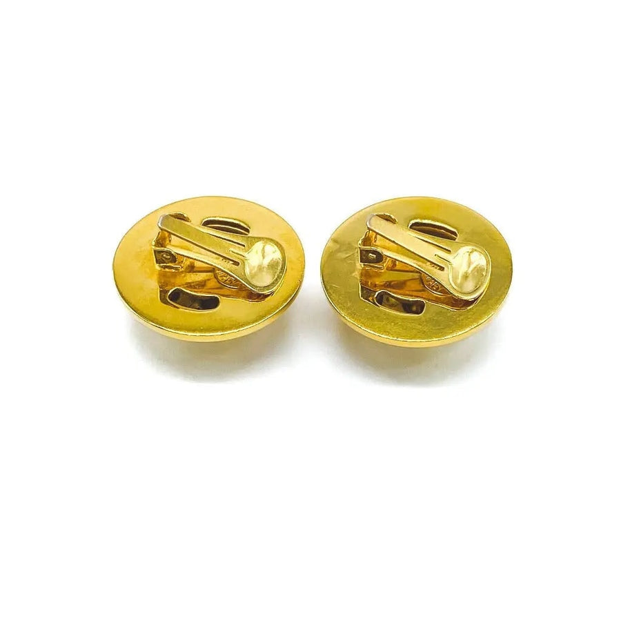 Vintage Celine Earrings 1990s Clip on Earrings Jagged Metal 