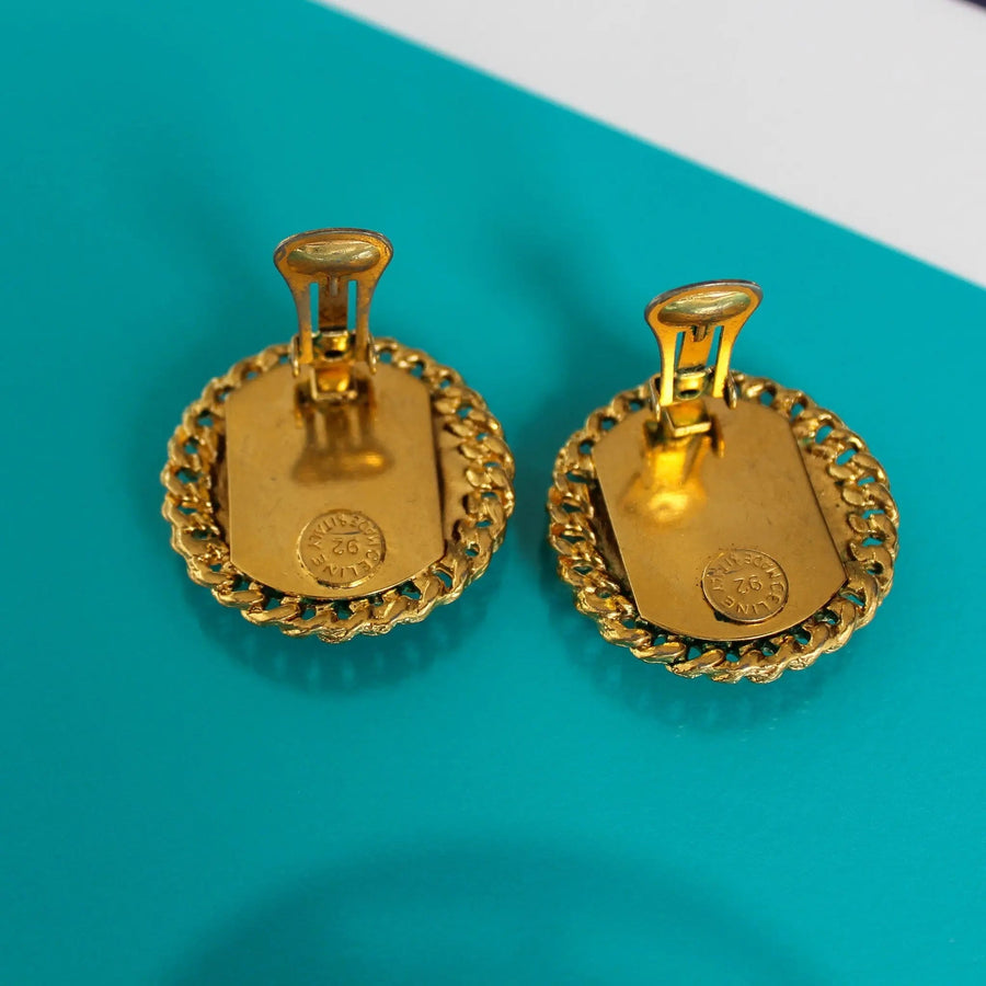 Vintage Celine Earrings 1990s Earrings Jagged Metal 