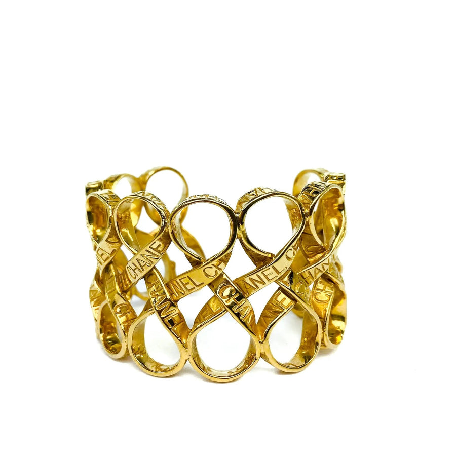 Vintage Chanel 1990s Cuff Bracelet - 1996 Spring Collection Bracelets Jagged Metal 